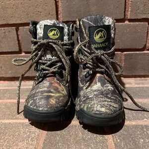 Tamarack Green and Brown Camouflage Boots with Rugged Soles